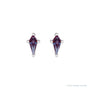 Sapphire Row Lab-Grown Gemstone Kite Stud Earrings - Alexandrite, Platinum (view 2)