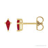 Sapphire Row Lab-Grown Gemstone Kite Stud Earrings - Ruby, 14K Yellow Gold