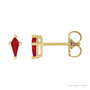 Sapphire Row Lab-Grown Gemstone Kite Stud Earrings - Ruby, 14K Yellow Gold