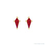 Sapphire Row Lab-Grown Gemstone Kite Stud Earrings - Ruby, 14K Yellow Gold (view 2)