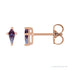 Sapphire Row Lab-Grown Gemstone Kite Stud Earrings - Alexandrite, 14K Rose Gold
