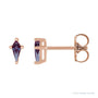 Sapphire Row Lab-Grown Gemstone Kite Stud Earrings - Alexandrite, 14K Rose Gold