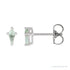 Sapphire Row Lab-Grown Gemstone Kite Stud Earrings - Green Sapphire, Platinum, 2.25 mm