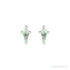 Sapphire Row Lab-Grown Gemstone Kite Stud Earrings - Green Sapphire, Platinum, 2.25 mm (view 2)