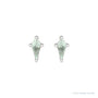 Sapphire Row Lab-Grown Gemstone Kite Stud Earrings - Green Sapphire, Platinum, 2.25 mm (view 2)
