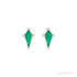Sapphire Row Lab-Grown Gemstone Kite Stud Earrings - Emerald, 14K Rose Gold (view 2)