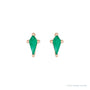 Sapphire Row Lab-Grown Gemstone Kite Stud Earrings - Emerald, 14K Rose Gold (view 2)