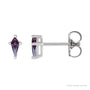 Sapphire Row Lab-Grown Gemstone Kite Stud Earrings - Alexandrite, 14K White Gold