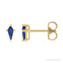 Sapphire Row Lab-Grown Gemstone Kite Stud Earrings - Blue Sapphire, 14K Yellow Gold