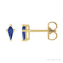 Sapphire Row Lab-Grown Gemstone Kite Stud Earrings - Blue Sapphire, 14K Yellow Gold