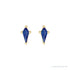 Sapphire Row Lab-Grown Gemstone Kite Stud Earrings - Blue Sapphire, 14K Yellow Gold (view 2)