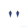 Sapphire Row Lab-Grown Gemstone Kite Stud Earrings - Blue Sapphire, 14K Yellow Gold (view 2)