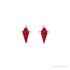Sapphire Row Lab-Grown Gemstone Kite Stud Earrings - Ruby, 14K White Gold (view 2)