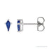 Sapphire Row Lab-Grown Gemstone Kite Stud Earrings - Blue Sapphire, Platinum