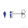 Sapphire Row Lab-Grown Gemstone Kite Stud Earrings - Blue Sapphire, Platinum