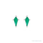 Sapphire Row Lab-Grown Gemstone Kite Stud Earrings - Emerald, 14K White Gold (view 2)