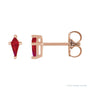 Sapphire Row Lab-Grown Gemstone Kite Stud Earrings - Ruby, 14K Rose Gold
