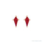Sapphire Row Lab-Grown Gemstone Kite Stud Earrings - Ruby, 14K Rose Gold (view 2)