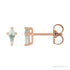 Sapphire Row Lab-Grown Gemstone Kite Stud Earrings - Green Sapphire, 14K Rose Gold, 2.25 mm