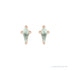 Sapphire Row Lab-Grown Gemstone Kite Stud Earrings - Green Sapphire, 14K Rose Gold, 2.25 mm (view 2)