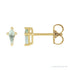 Sapphire Row Lab-Grown Gemstone Kite Stud Earrings - Green Sapphire, 14K Yellow Gold, 2.25 mm