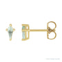 Sapphire Row Lab-Grown Gemstone Kite Stud Earrings - Green Sapphire, 14K Yellow Gold, 2.25 mm