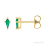 Sapphire Row Lab-Grown Gemstone Kite Stud Earrings - Emerald, 14K Yellow Gold