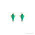 Sapphire Row Lab-Grown Gemstone Kite Stud Earrings - Emerald, 14K Yellow Gold (view 2)
