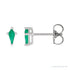 Sapphire Row Lab-Grown Gemstone Kite Stud Earrings - Emerald, Platinum