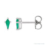 Sapphire Row Lab-Grown Gemstone Kite Stud Earrings - Emerald, Platinum