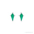 Sapphire Row Lab-Grown Gemstone Kite Stud Earrings - Emerald, Platinum (view 2)