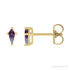 Sapphire Row Lab-Grown Gemstone Kite Stud Earrings - Alexandrite, 14K Yellow Gold