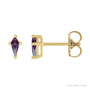 Sapphire Row Lab-Grown Gemstone Kite Stud Earrings - Alexandrite, 14K Yellow Gold