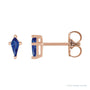 Sapphire Row Lab-Grown Gemstone Kite Stud Earrings - Blue Sapphire, 14K Rose Gold