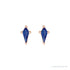 Sapphire Row Lab-Grown Gemstone Kite Stud Earrings - Blue Sapphire, 14K Rose Gold (view 2)