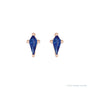 Sapphire Row Lab-Grown Gemstone Kite Stud Earrings - Blue Sapphire, 14K Rose Gold (view 2)