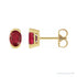 Sapphire Row Lab-Grown Gemstone Half-Bezel Oval Stud Earrings - Ruby, 14K Yellow Gold