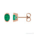 Sapphire Row Lab-Grown Gemstone Half-Bezel Oval Stud Earrings - Emerald, 14K Rose Gold