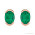 Sapphire Row Lab-Grown Gemstone Half-Bezel Oval Stud Earrings - Emerald, 14K Rose Gold (view 2)