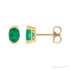 Sapphire Row Lab-Grown Gemstone Half-Bezel Oval Stud Earrings - Emerald, 14K Yellow Gold
