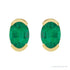 Sapphire Row Lab-Grown Gemstone Half-Bezel Oval Stud Earrings - Emerald, 14K Yellow Gold (view 2)