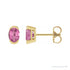 Sapphire Row Lab-Grown Gemstone Half-Bezel Oval Stud Earrings - Pink Sapphire, 14K Yellow Gold