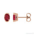 Sapphire Row Lab-Grown Gemstone Half-Bezel Oval Stud Earrings - Ruby, 14K Rose Gold
