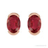 Sapphire Row Lab-Grown Gemstone Half-Bezel Oval Stud Earrings - Ruby, 14K Rose Gold (view 2)