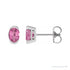 Sapphire Row Lab-Grown Gemstone Half-Bezel Oval Stud Earrings - Pink Sapphire, 14K White Gold