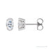Sapphire Row Lab-Grown Moissanite Half-Bezel Oval Stud Earrings - 14K White Gold