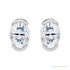 Sapphire Row Lab-Grown Moissanite Half-Bezel Oval Stud Earrings - 14K White Gold (view 2)