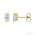 Sapphire Row Lab-Grown Moissanite Half-Bezel Oval Stud Earrings - 14K Yellow Gold