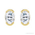 Sapphire Row Lab-Grown Moissanite Half-Bezel Oval Stud Earrings - 14K Yellow Gold (view 2)