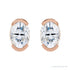 Sapphire Row Lab-Grown Moissanite Half-Bezel Oval Stud Earrings - 14K Rose Gold (view 2)